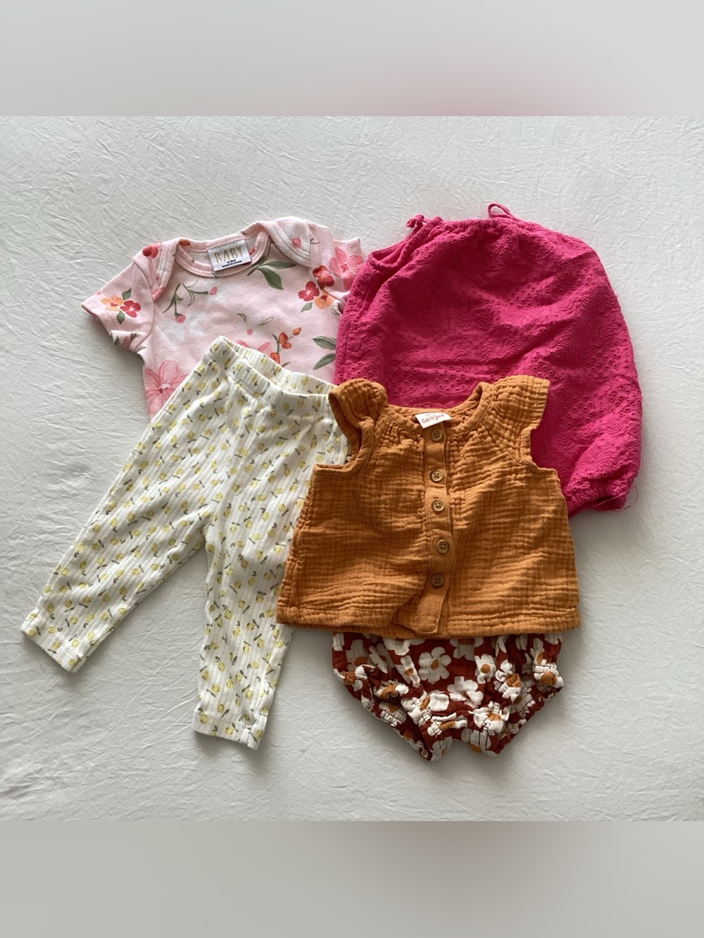 Mixed Baby Girl Bundle - Pink, Mustard, White Floral